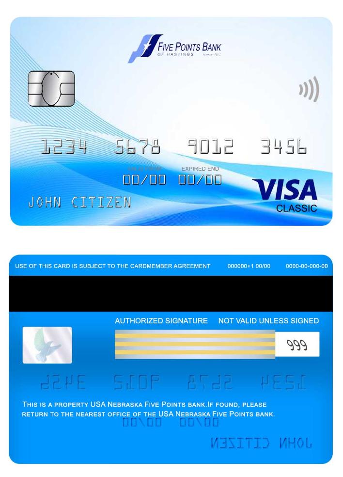 USA Nebraska Five Points Bank visa classic card
